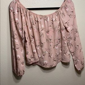 Off the shoulder nude/pink blouse